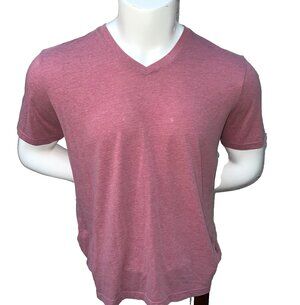 Banana Republic Tee Shirt Mens XL Dusty Rose Heather Short Sleeve V-Neck Stretch